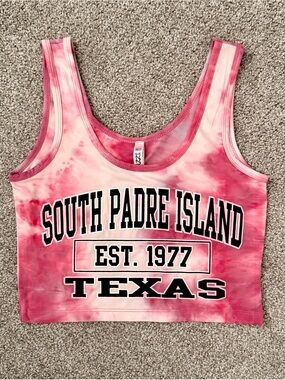 South Padre Island Pink Tie-Dye Crop Top